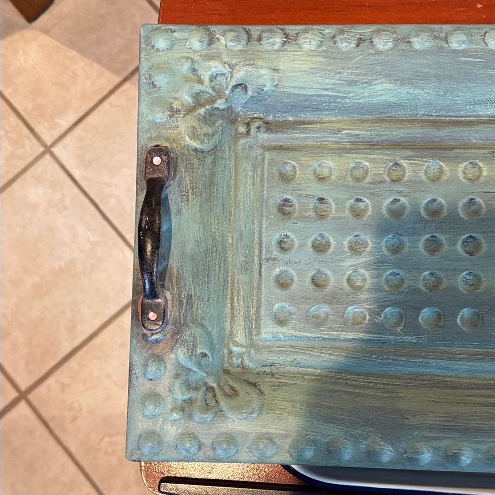 Rustic Metal Tray with Handles - Picture 8 of 16